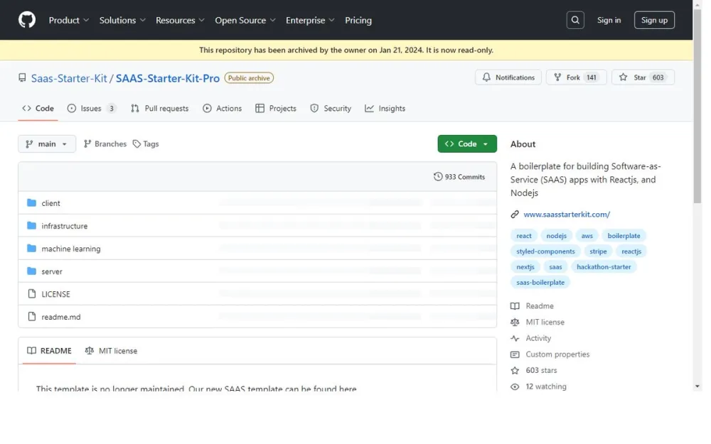Screenshot of Saas-Starter-Kit/SAAS-Starter-Kit-Pro