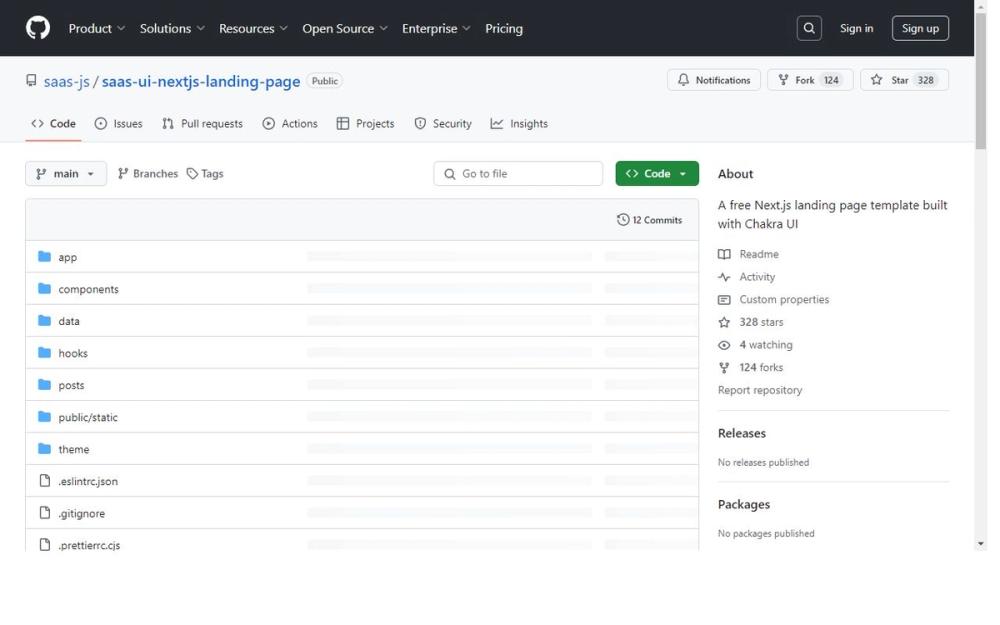 Screenshot of saas-js/saas-ui-nextjs-landing-page