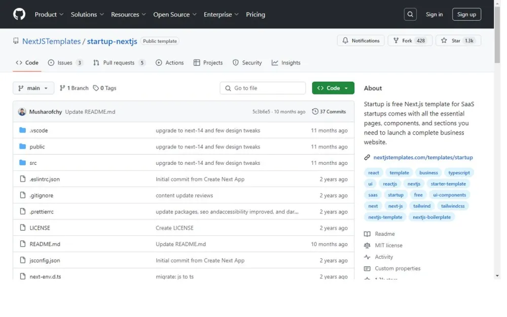 Screenshot of NextJSTemplates/startup-nextjs