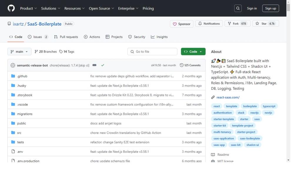 Screenshot of ixartz/SaaS-Boilerplate